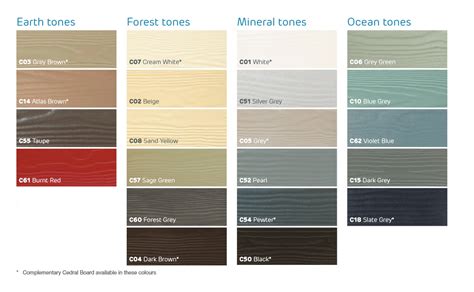 cedral cladding colour chart.